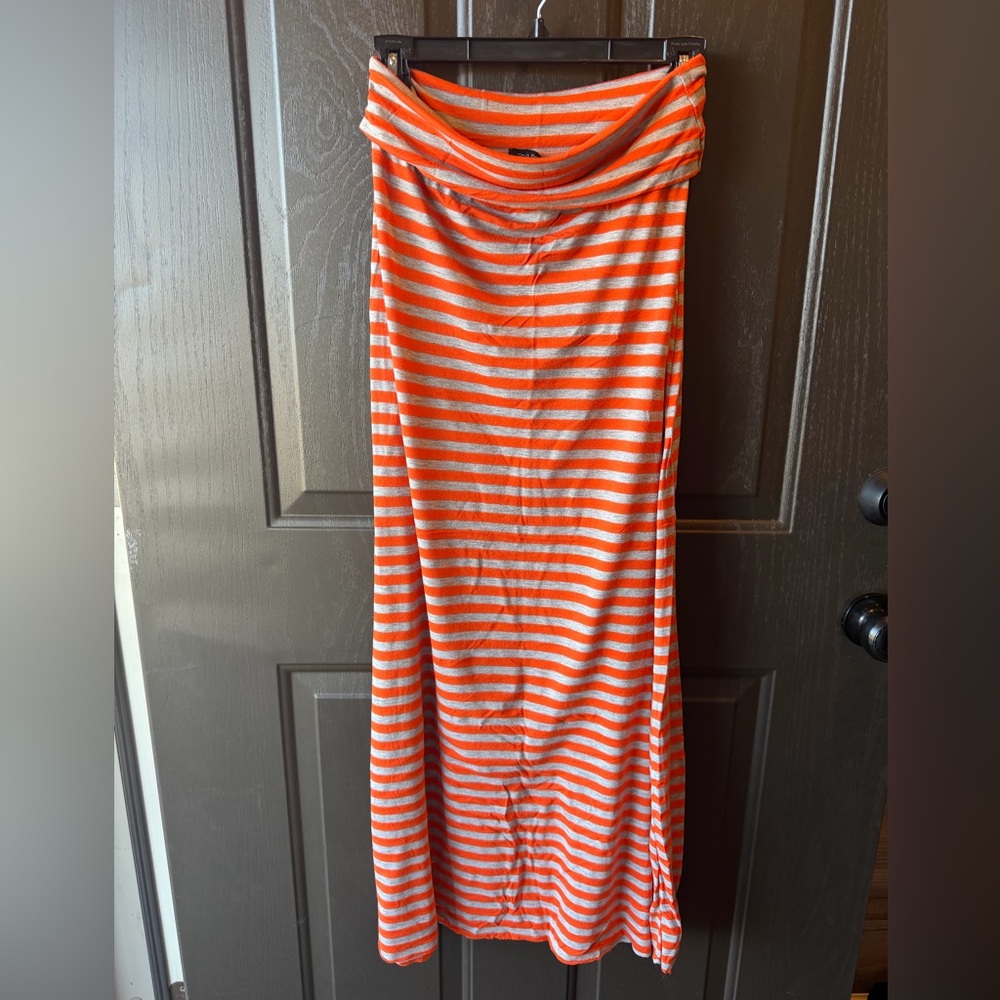 Orange Striped Women's Skirt